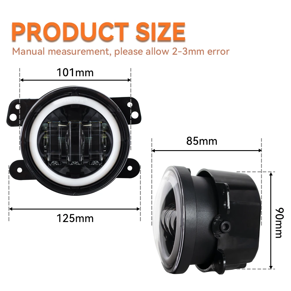 4 Inch Round LED Front Driving - مراجعة Model Kit Dodge Charger وسعره