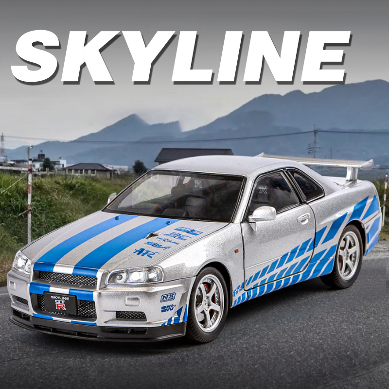 1:24 GTR R34 Skylin Alloy Car  - مراجعة Model Kit Nissan Skyline وسعره