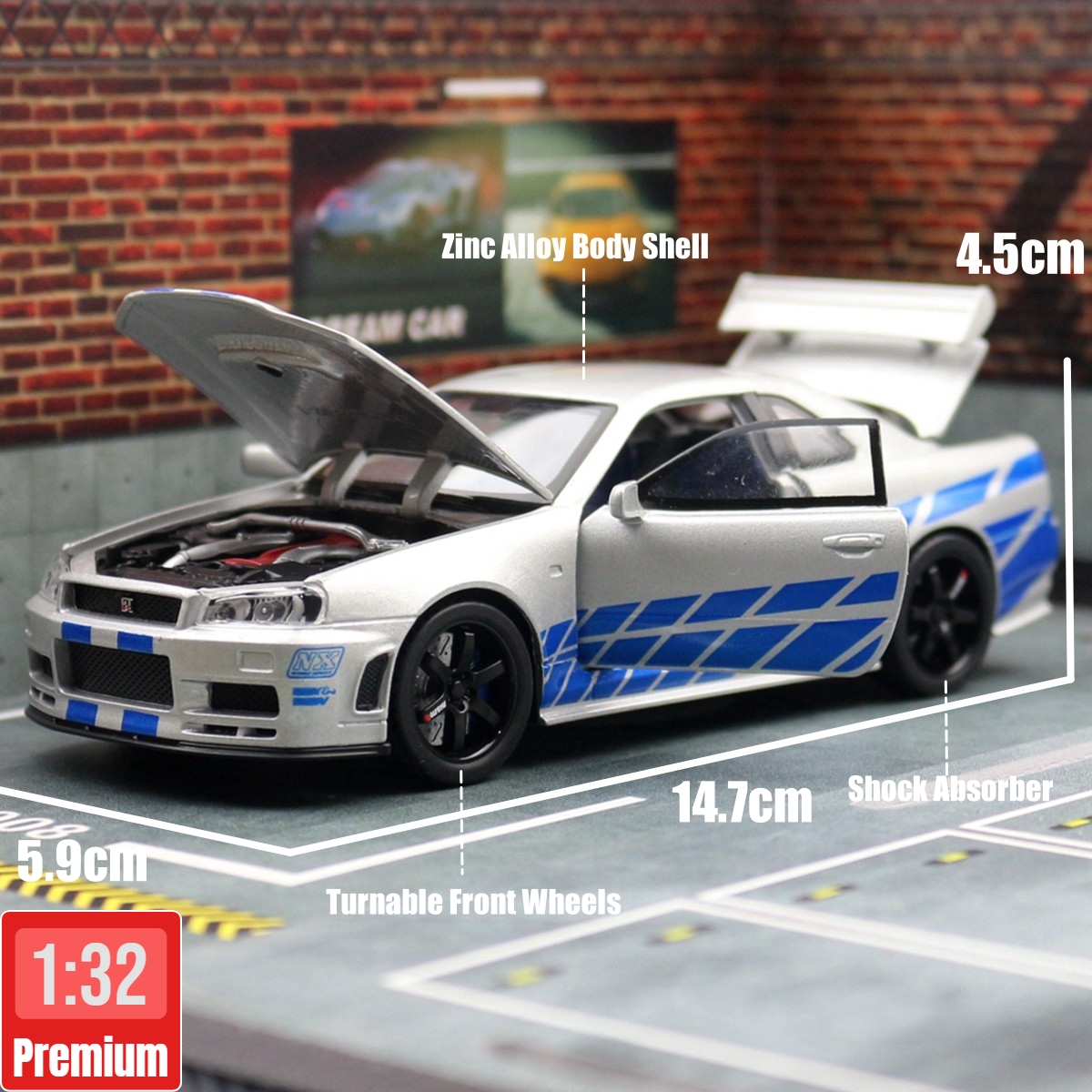 1/32 Nissan Skyline GTR R34 JD - مراجعة Model Kit Nissan Skyline وسعره