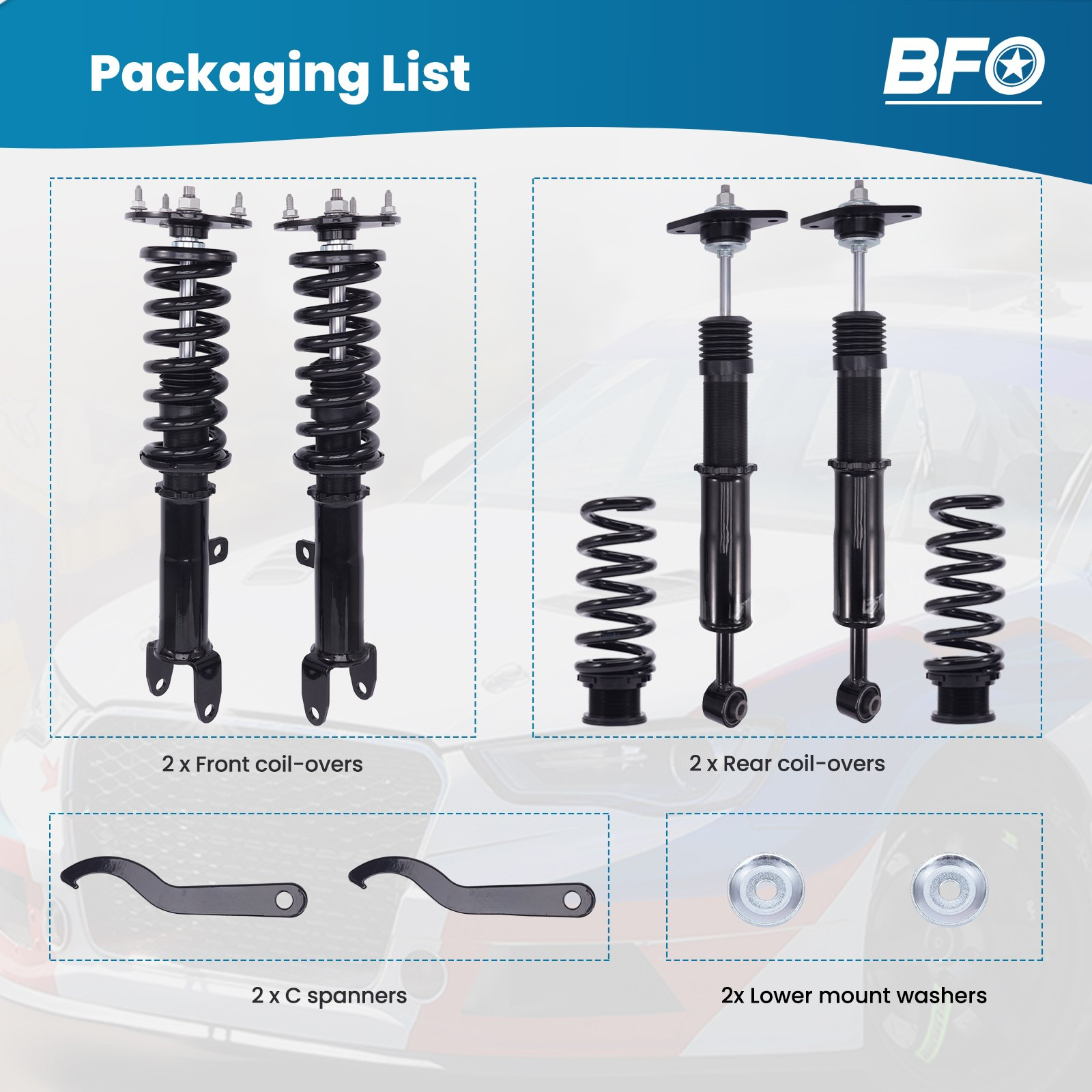 Coilovers Struts For Challenge - مراجعة Model Kit Dodge Charger وسعره