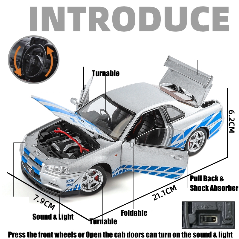 1/24 Nissan Skyline GTR R34 JD - مراجعة Model Kit Nissan Skyline وسعره