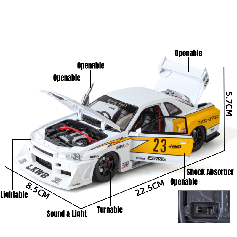 1/24 Nissan Skyline GTR R34 JD - مراجعة Model Kit Nissan Skyline وسعره